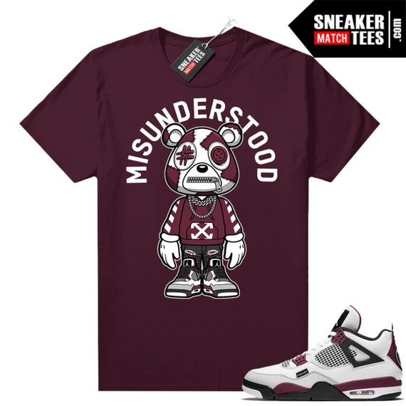 PSG 4s Sneaker Match Tees Granate Misunderstood Bear Toon Etsy Mexico