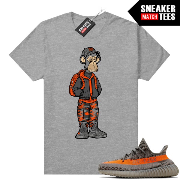 Bored Ape Sneakerhead matching Yeezy 350 V2 Beluga Reflecterend shirt Heather Gray