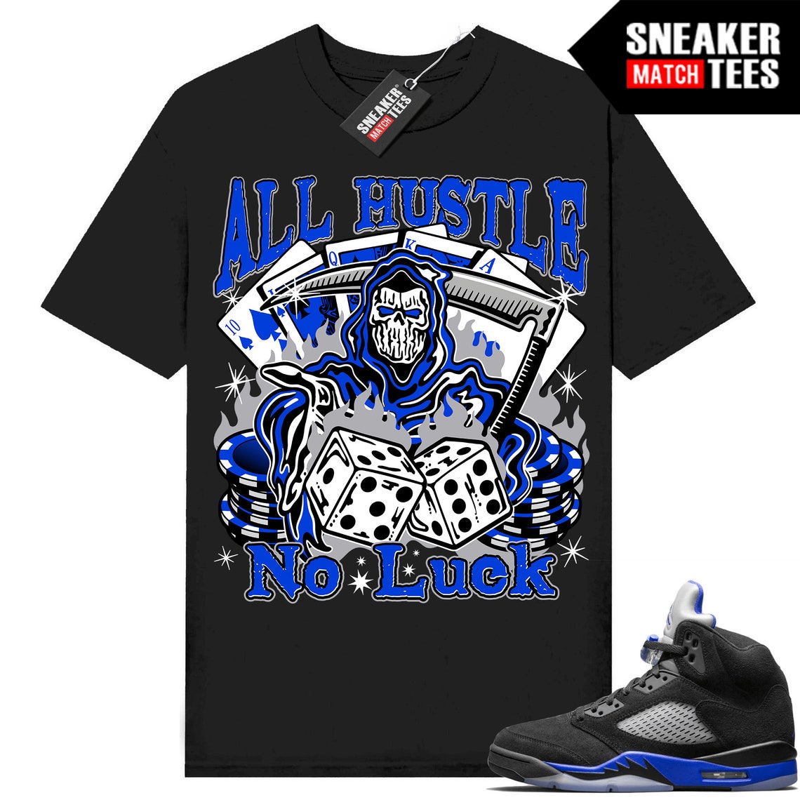 Racer Blue 5s to Match Sneaker Match Tees Black all Etsy
