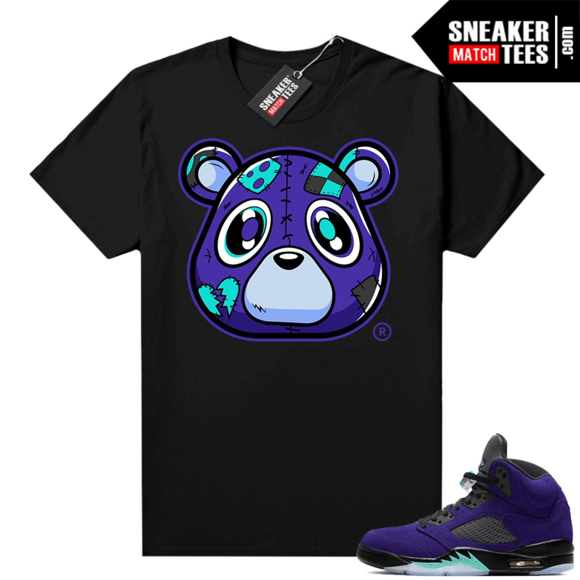 Alternate Grape 5s Shirts to Match Sneaker Match Tees Black
