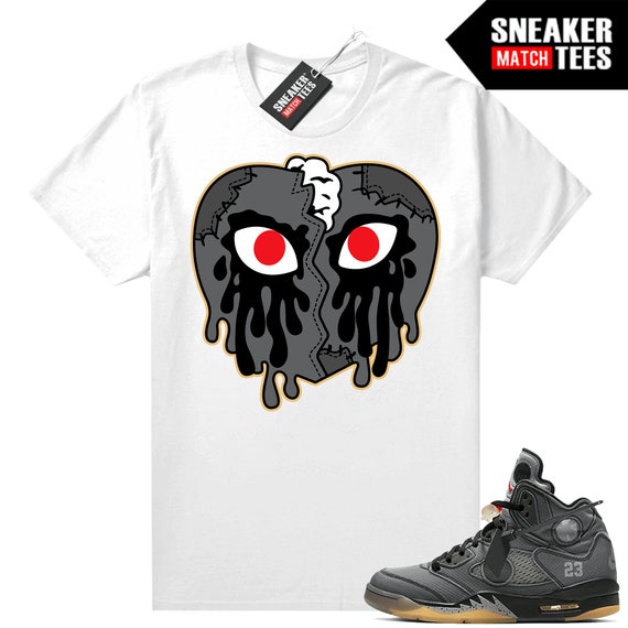 OFF White 5s Shirts to Match Sneaker Match Tees White crying Heart
