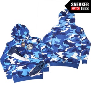 Blue camo hoodie mens deals