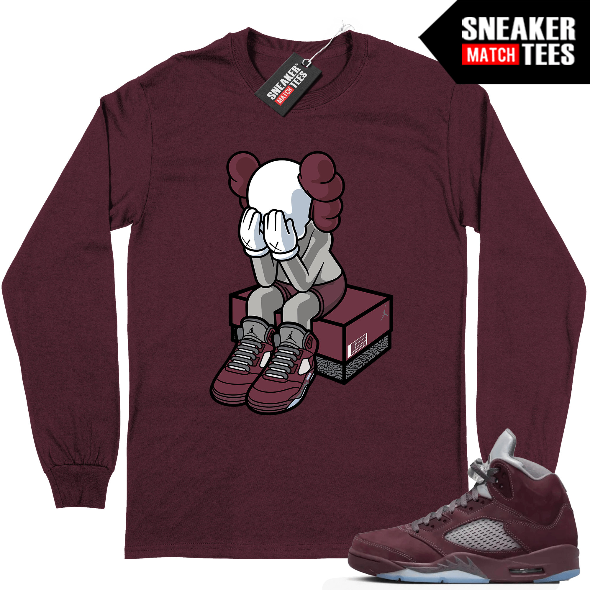  Graphic Tees Baby Angel Design Printed 5 Burgundy Sneaker  Matching T-Shirt (White/S): Clothing, Shoes & Jewelry