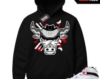 Jordan 8 White True Red Sneaker Match Hoodie Black Retro 8 Bull
