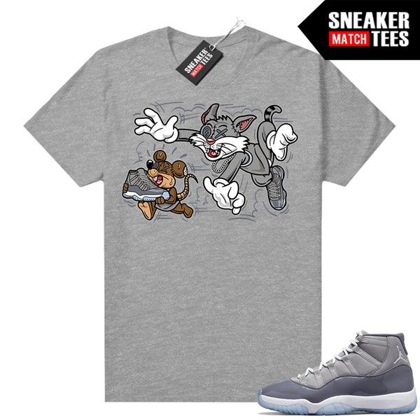 Cool Grey 11 shirts to match Sneaker Match Tees Heather Grey Finessed