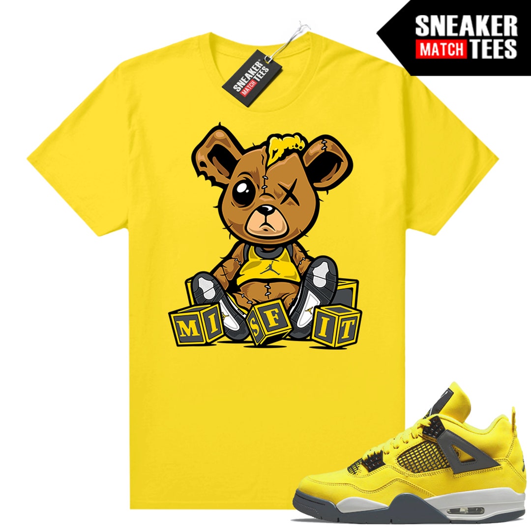 Lightning 4s Shirts to Match Sneaker Match Tees Yellow Misfit Teddy - Etsy