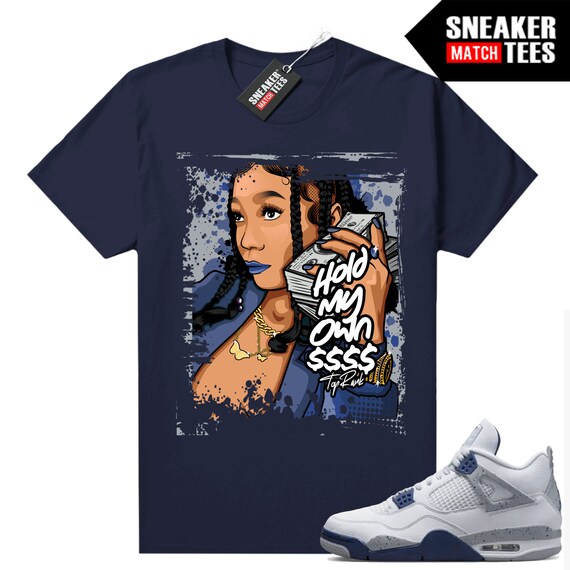 Midnight Navy 4s Shirts to Match Sneaker Tees Navy hold My Own - Etsy