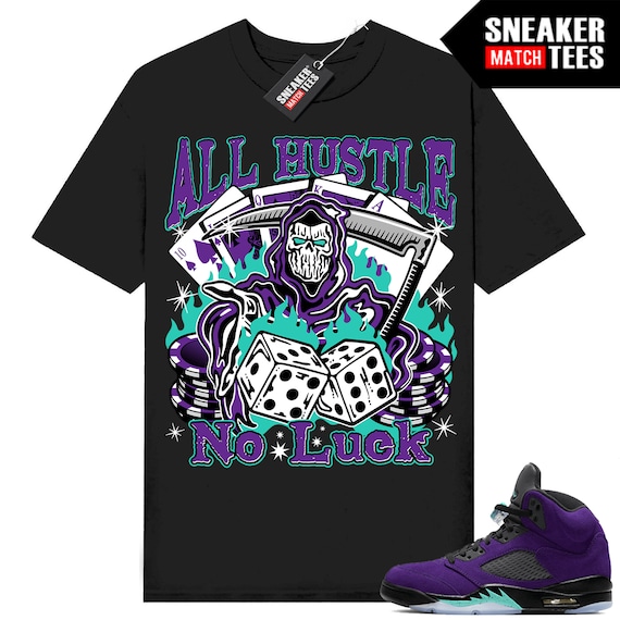 Alternate Grape 5s Shirts to Match Sneaker Match Tees Black all Hustle No Luck Etsy