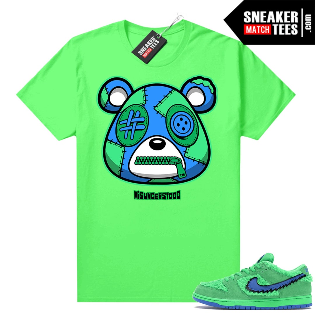 Grateful Dead Green Bear SB Dunk Sneaker Match Tees Neon Green ...