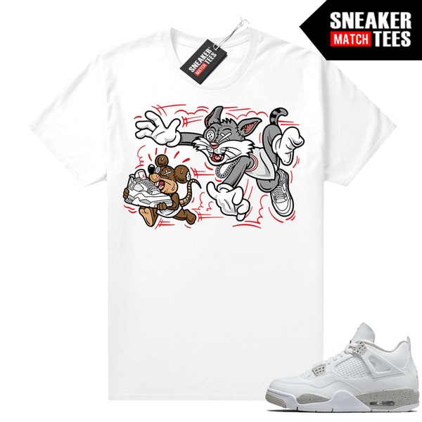 Chemises Tech Grey 4s assorties aux t-shirts Sneaker Match White Finessed