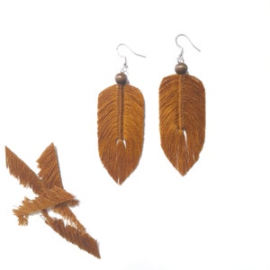 Höstboho örhängen gjorda av trådar