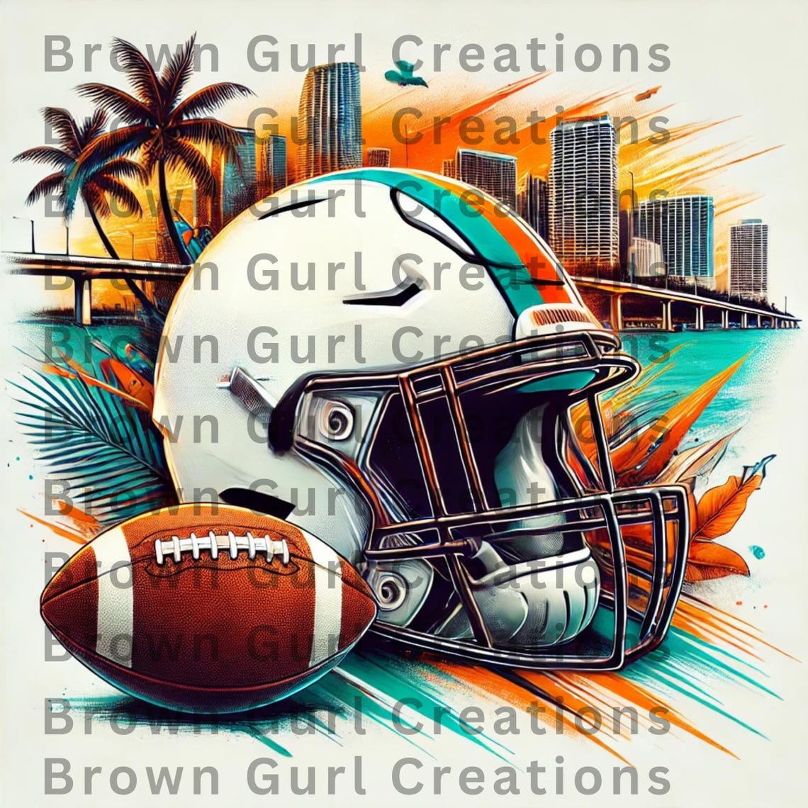 Miami Inpired Graphics Miami Dolphins-inspired Digital Image (non-transparent) - Etsy