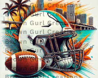 Miami Dolphins-Inspired Digital Image (Non-transparent)