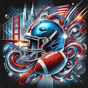 NY Giants Inspired Digital Print | NFL Football