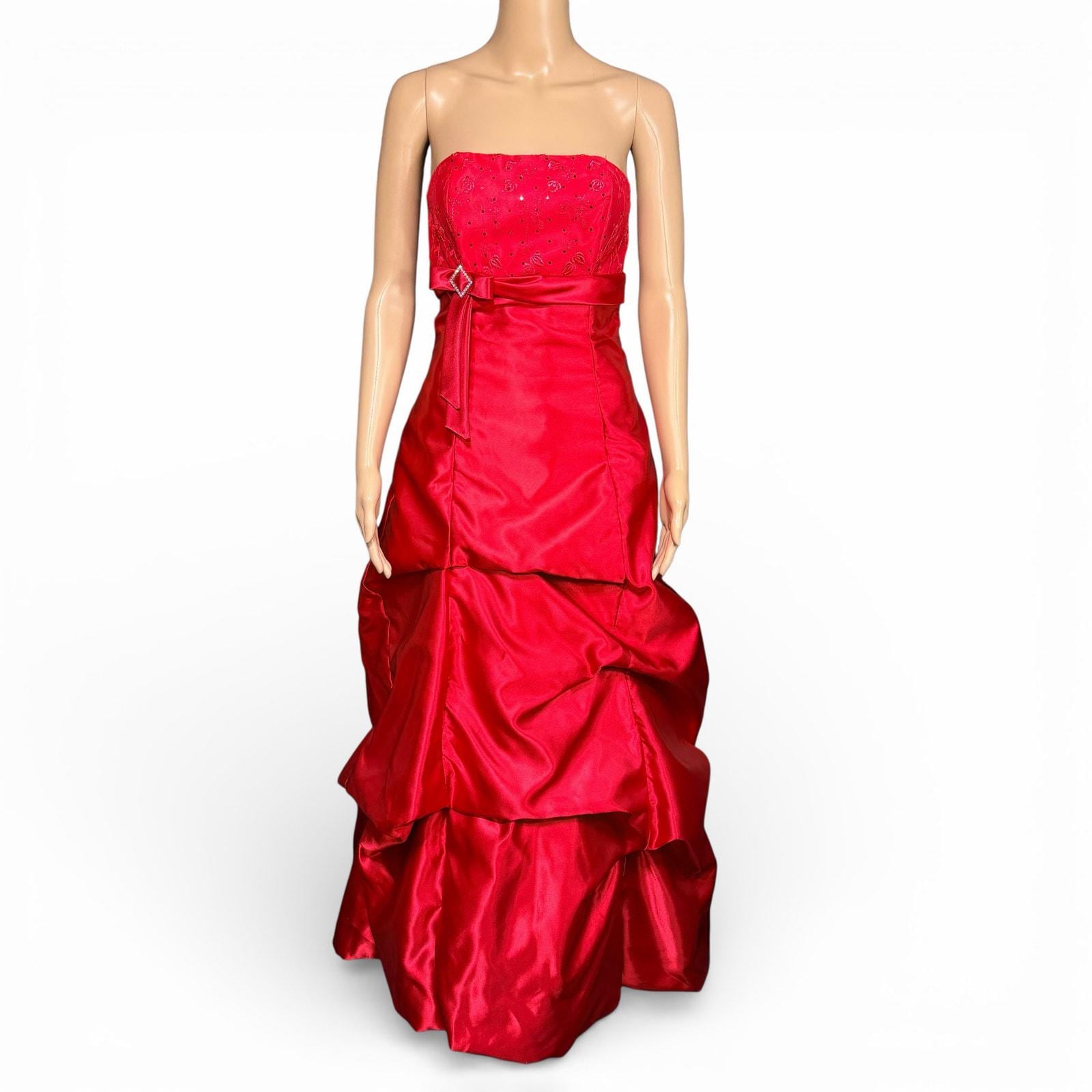 strapless open back dress Vintage Jessica McClintock Lace Wedding Dress Small – newdsalem main image 0