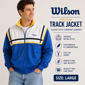 ヴィンテージWilson イエロー・ブラック ジャケット 40 Wilson Track Jacket - Etsy