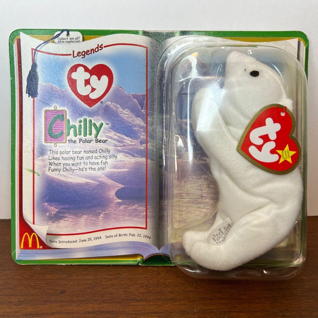 Vintage Mcdonalds Ty Teenie Beanie Babies Legends Chilly the Polar Bear ...