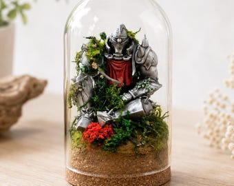 Figurine Diorama Alphonse Eric – Terrarium Manga sous cloche – Cadeau pour fan d'Anime – Fullmetal Alchimist