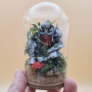 Fullmetal Alchemist Terrarium, the perfect gift for a manga library, handmade resin creation.