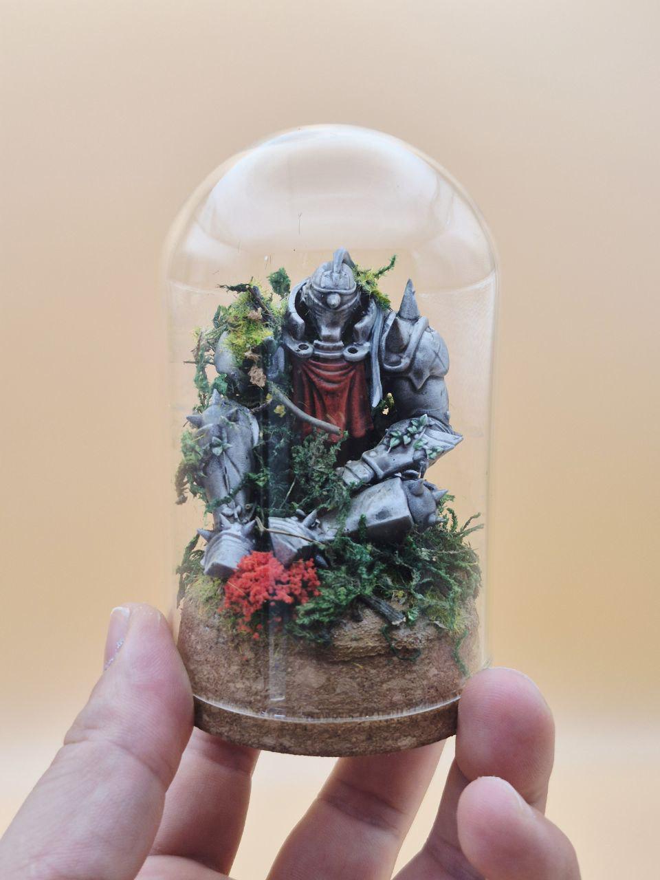 Fullmetal Alchemist Terrarium, the perfect gift for a manga library, handmade resin creation.