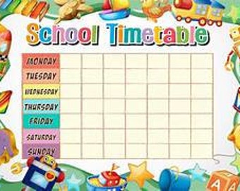 COLORFUL TIME TABLE
