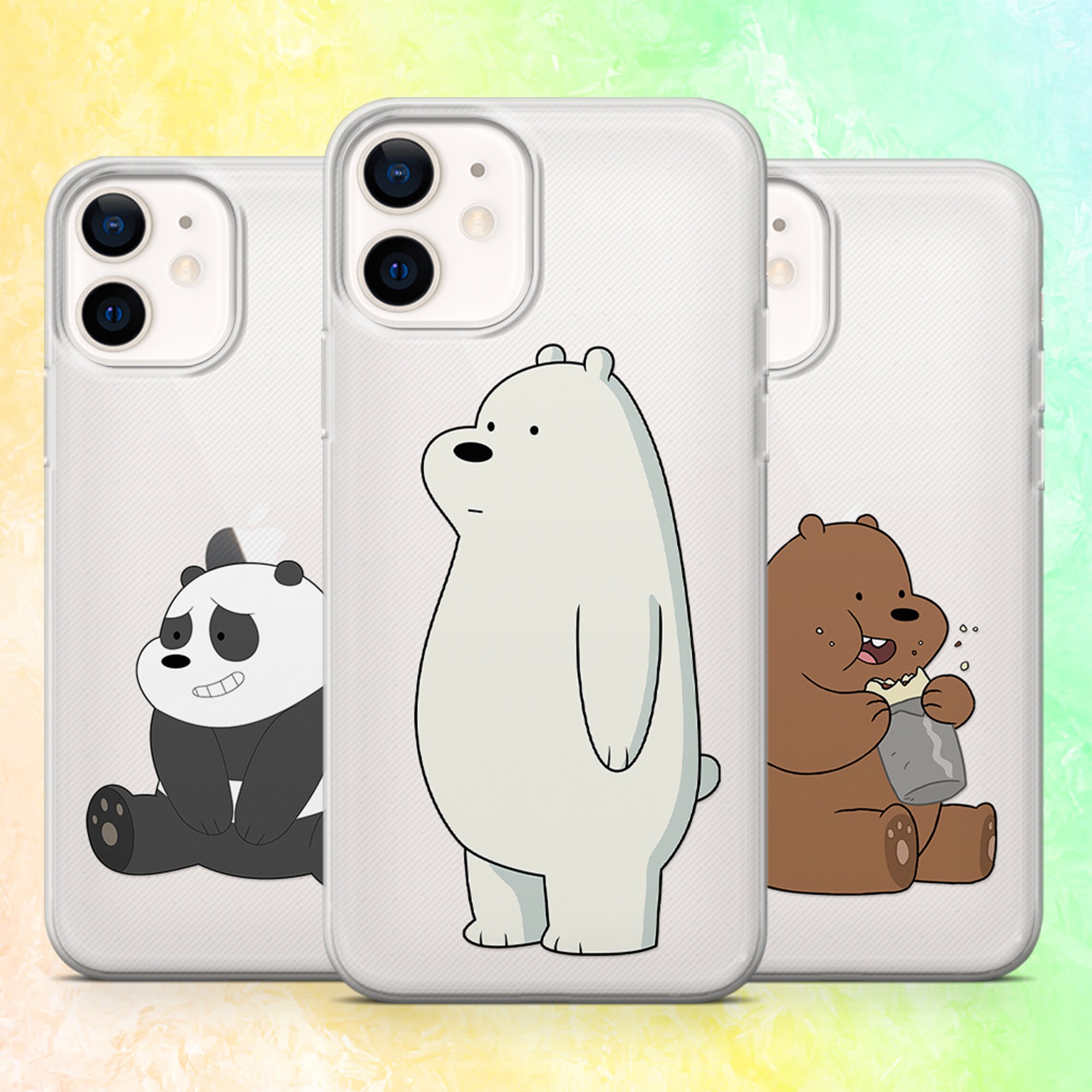 Cute Bears Phone Case Minimalist Cover for iPhone 13 12 Pro XR