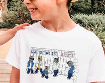 Kids Catstreet Boys Tee | Retro Kids Northern Getaway Reflections 1990s 2000s 90s 00s Canada Elbows Up Kidcore Clothes Backstreet Parody