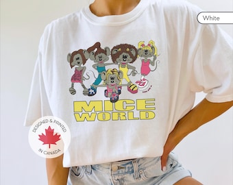 Mice World Graphic Tee | PRINTED IN CANADA Spice Mice Tshirt Kidcore Clothes Elbows Up Canada Nostalgic Millennial 1990s 90s 2000s 00s