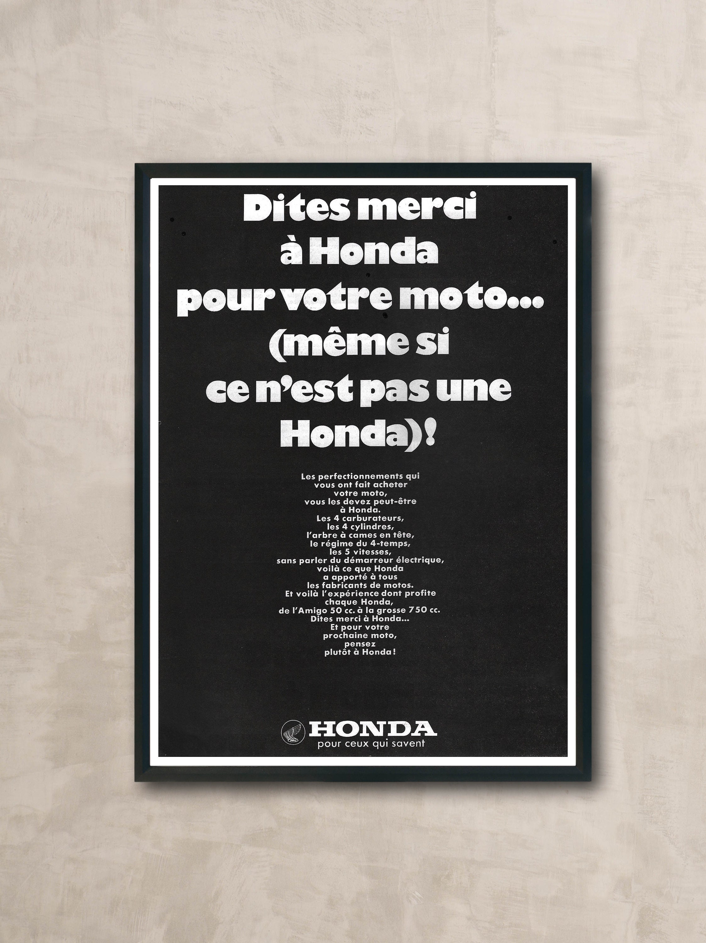 Affiche Vintage Honda France 1960