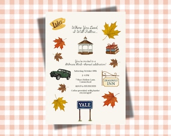 Cozy Small Town Party Invitation | Fall-Inspired Gathering | Editable Digital Template