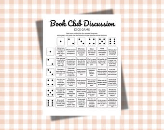 Book Club Dice Game | Fun & Interactive Discussion Questions | Digital Download