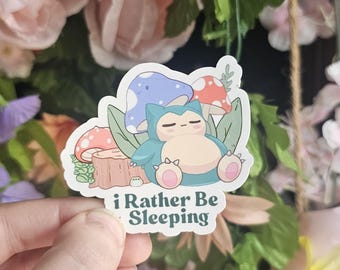 Pegatina de Snorlax (Prefiero estar durmiendo)