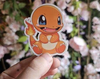 Charmander Vinyl Sticker, Water Resistant