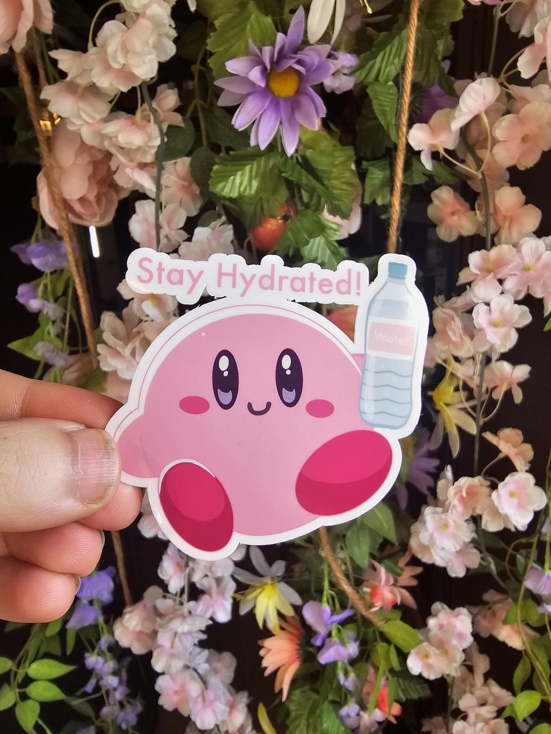 Cute Kirby Vinyl Sticker, Stay Hydrated! - Etsy