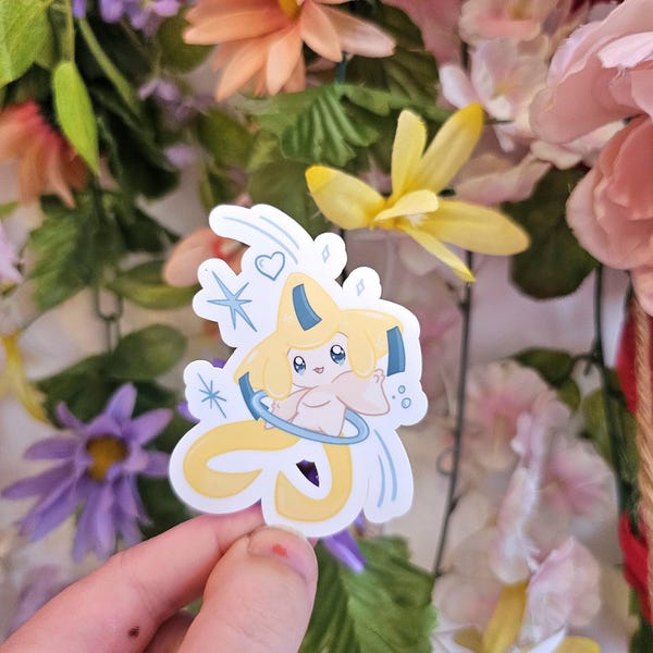 Jirachi Sticker: Playing in Stars, Water-Resistant Vinyl Decal