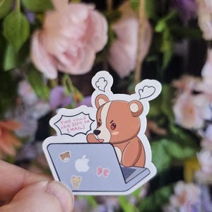 Angry Work Bear Sticker