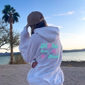 Aloha State Of Mind Hoodie, Aloha Sweatshirt, Hawaii State Shirt, Hawaii Hoodie, Retro Hawaii Sweater