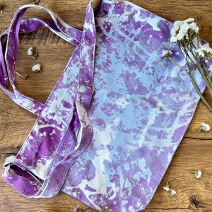 Faded Tie Dye Organic Cotton Tote bag with inside pocket and zipper / thick fabric / Reusable Bag / Shopping / School
