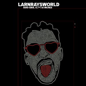 Archivo de plantilla de diamantes de imitación para retrato de Bad Bunny