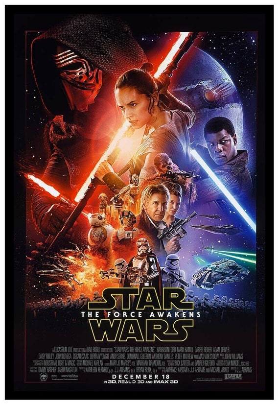 boom leerplan metro Star Wars: Episode VII the Force Awakens Framed Movie Poster - Etsy