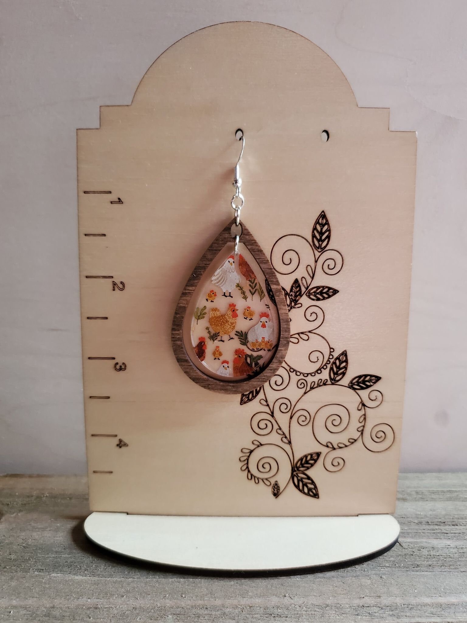 Chicken Earrings Rooster Earrings Etsy