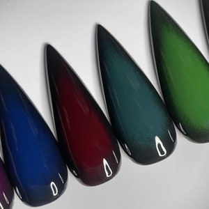 Black Radial Ombre Press-On Nail Set - 6 Colors - Set of 28-30 Press-On Nails
