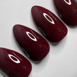 Dark Red Press-On Nail Set - Set of 28-30 Press-On Nails
