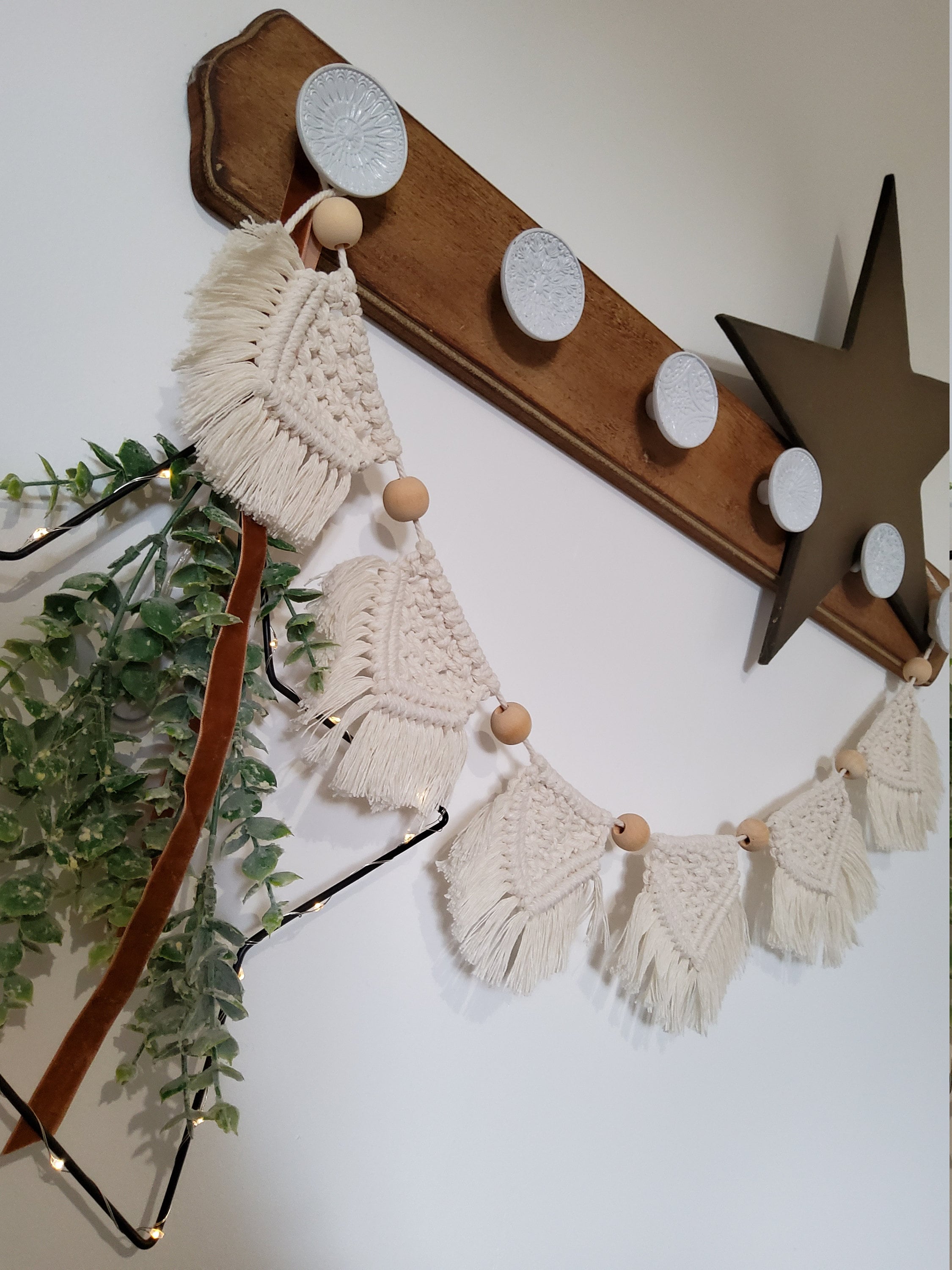 Guirlande en Macramé et Perles de Bois