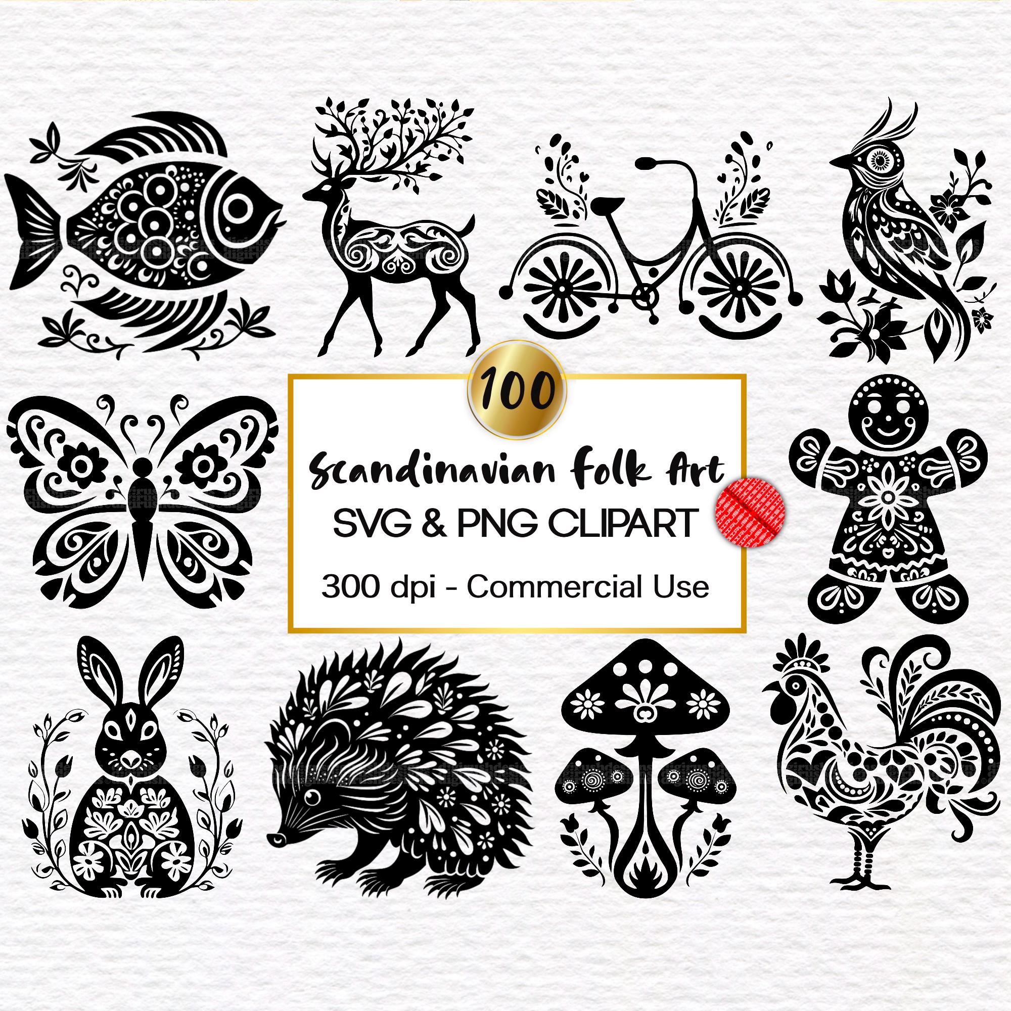 100 Scandinavian Folk Art SVG Bundle: Nordic Clipart Designs (digital  Download) - Etsy, image size:2000x2000