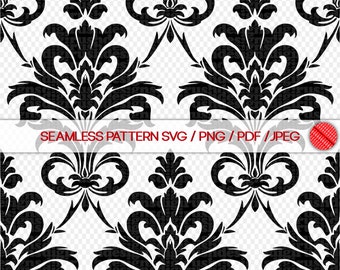 Damask Pattern SVG: Seamless Baroque Repeat Pattern (Digital Download)
