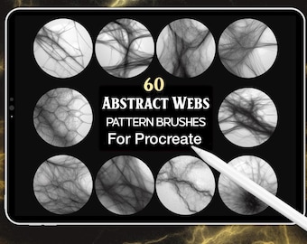 60 pennelli per Procreate con motivi web: set di pennelli con motivi astratti (download digitale)