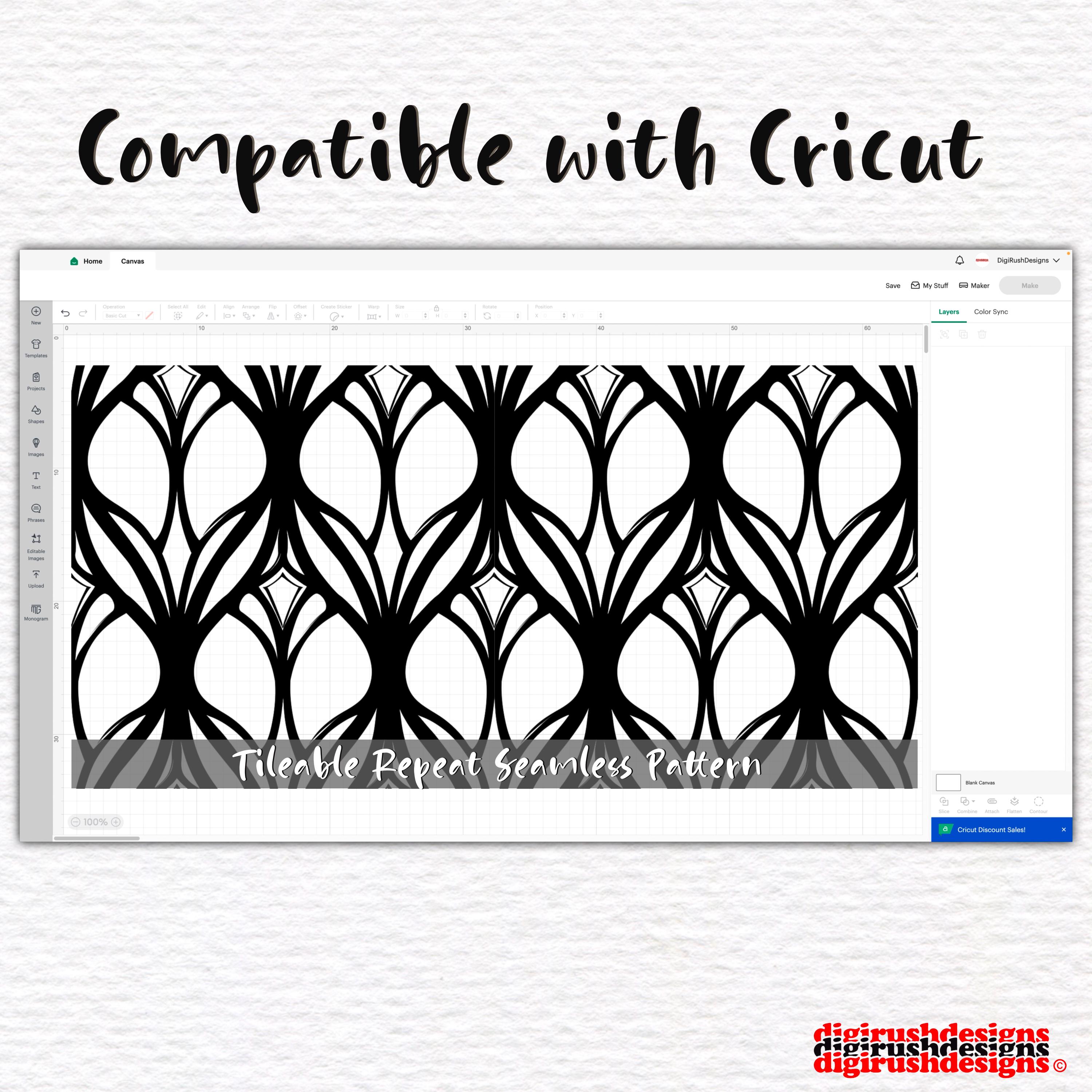 Gothic Pattern SVG Seamless Ornate Repeat Pattern Background Cricut Cut ...