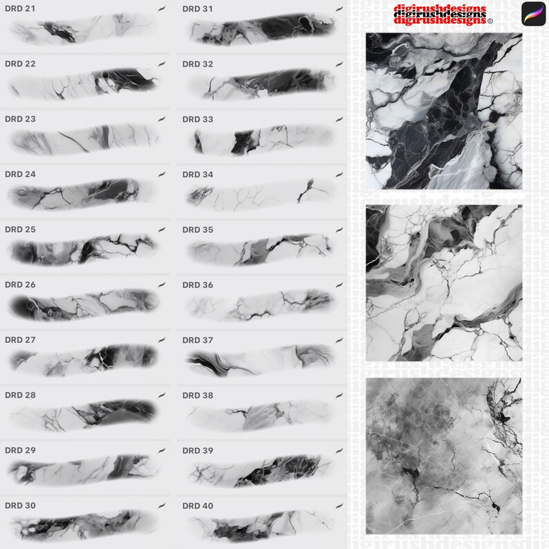 Procreate Marble Texture Brushes Seamless Realistic Marble Stone