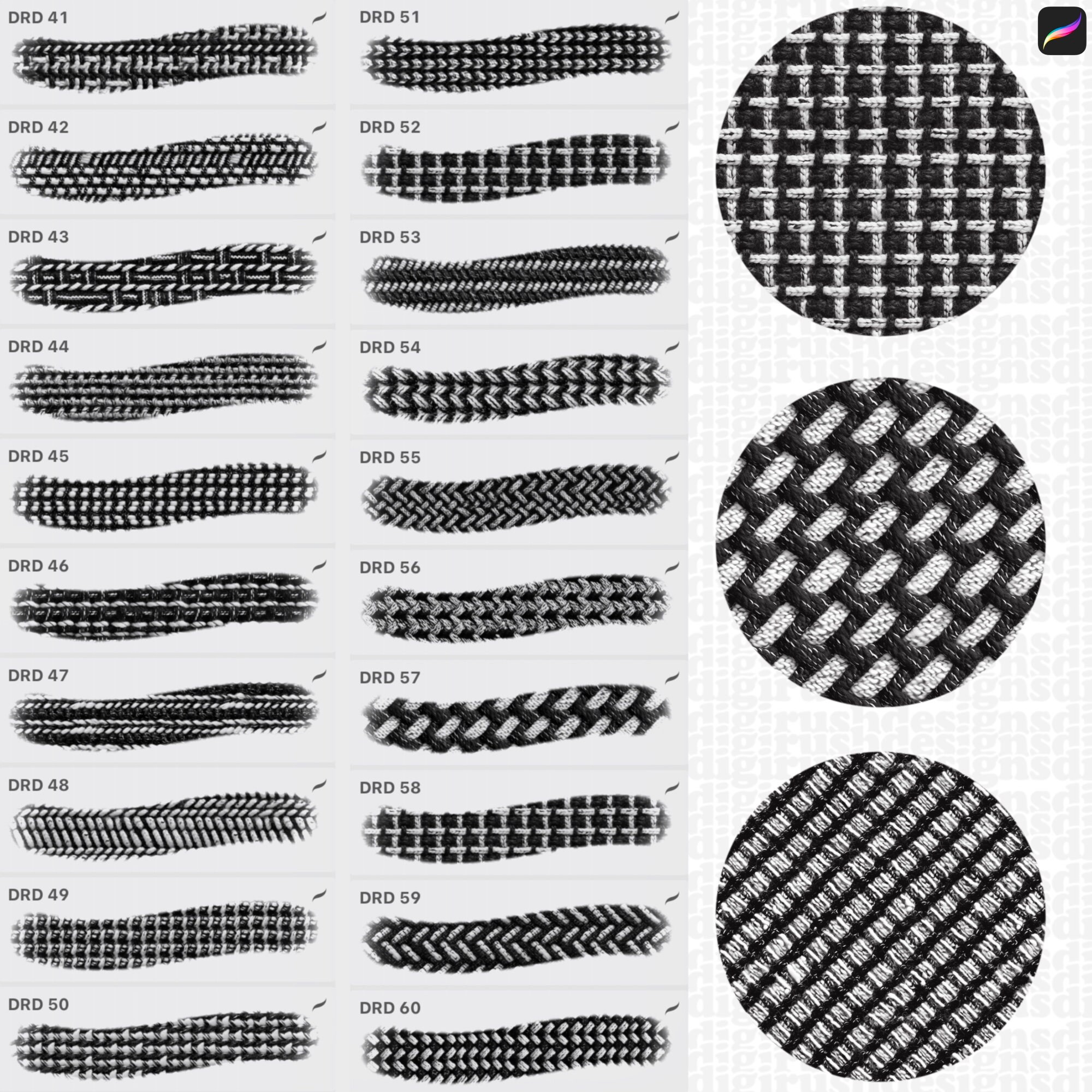 Procreate Tweed Texture Brushes Seamless Tweed Brush Etsy